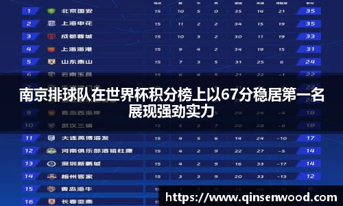 南京排球队在世界杯积分榜上以67分稳居第一名展现强劲实力